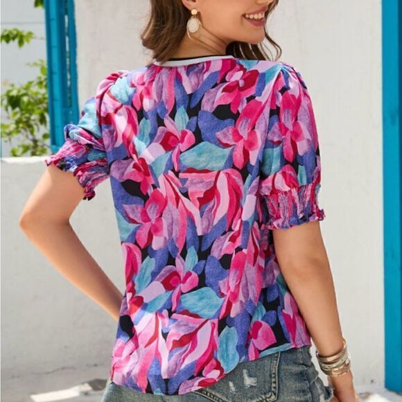Floral Print Women's Top - Picture 6 of 7